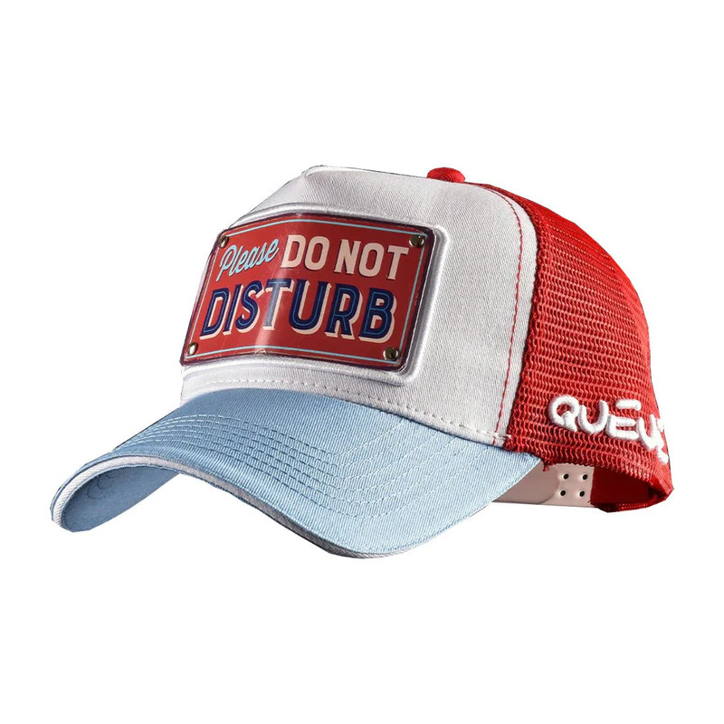 Queue Caps Don’t Disturb Cap - White & Light Blue - قبعة